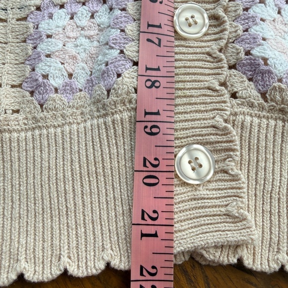 Granny Square Crochet Cardigan Womens M Retro Indie Boho Grandmacore Romantic - Picture 11 of 12